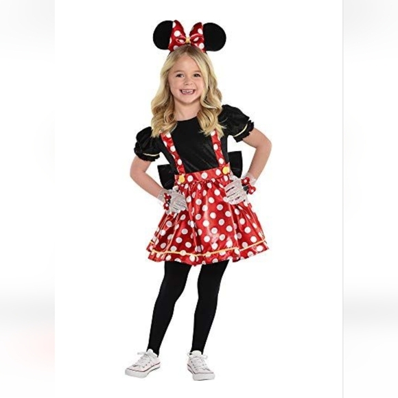 Disney Red Polka Dot Minnie Mouse Costume Dress Girls Medium Size 8/10 - Picture 12 of 17
